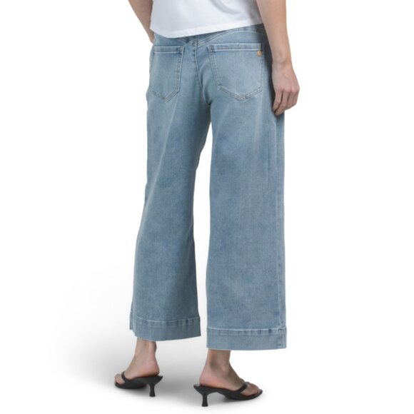DEMOCRACY Light Blue Artisanal Wide Leg Ankle Jeans - Picture 2 of 2